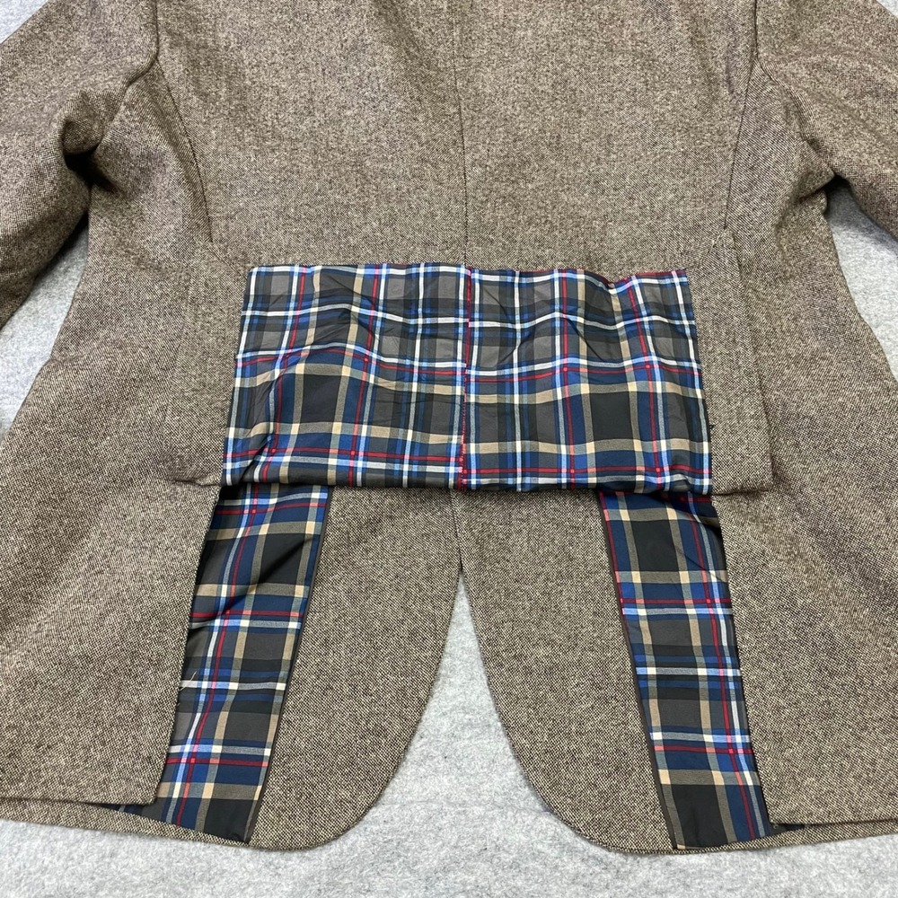 US Polo Assn Elbow Patch Tweed Jacket Blazer Mens Sz 50L Tan Hopsack Wool Blend - Picture 10 of 16